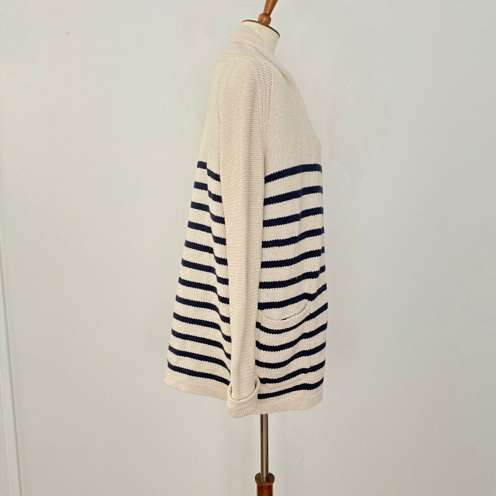 Magaschoni Womens Striped Shawl Collar Open Front Cardigan Sweater XS - Picture 4 of 7